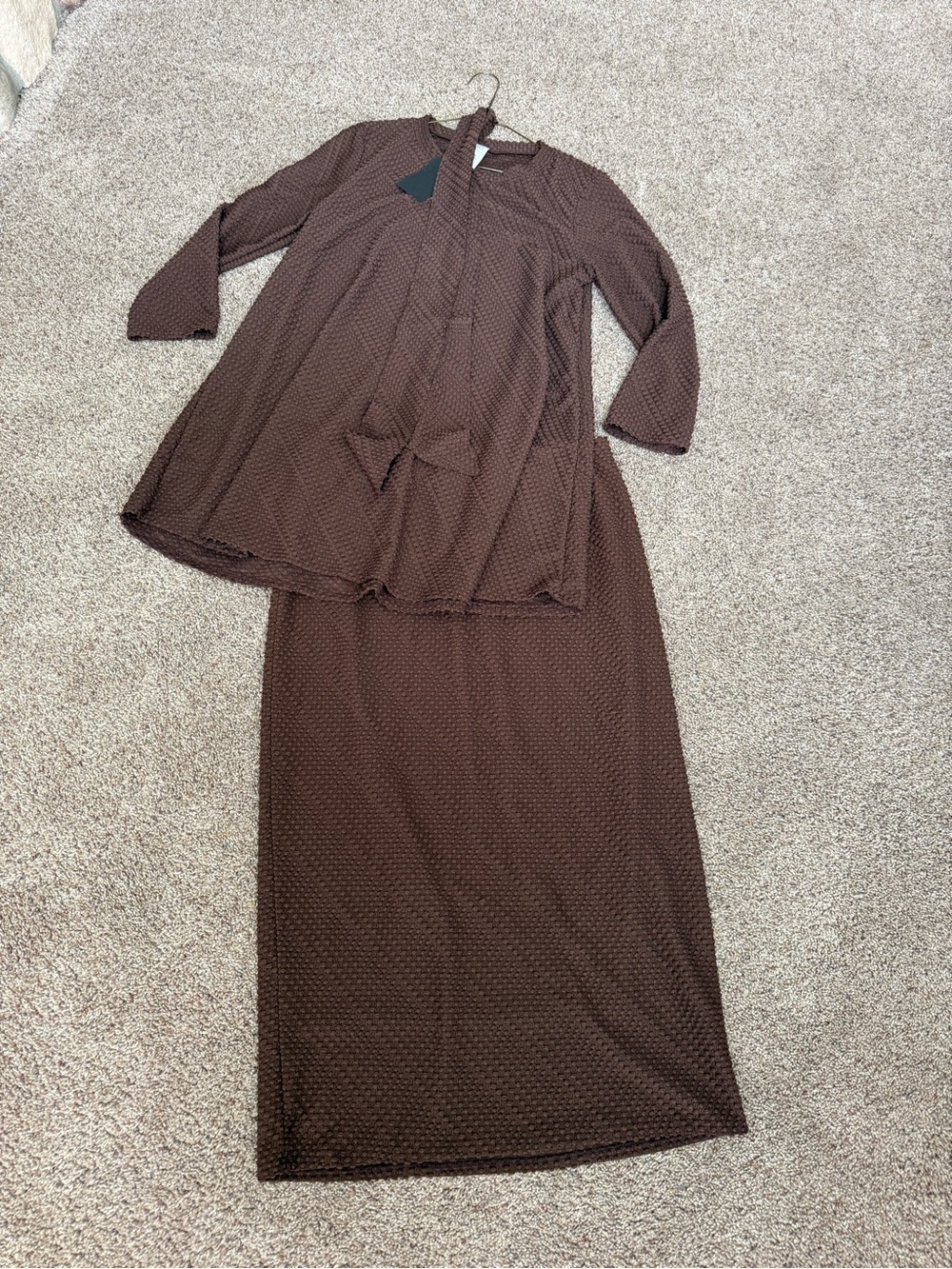 Brown textured 3pc set